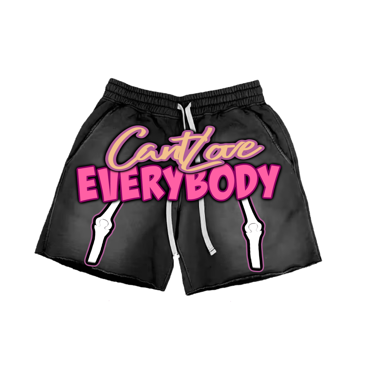 Skully Hearts Pink Shorts